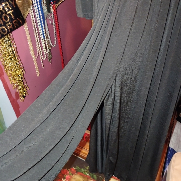 Lucky & Blessed One Piece Black Pant Suit With Attached Floor Length Skirt M - Picture 2 of 5